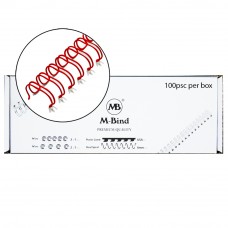 M-Bind Double Wire Bind 3:1 A4 - 1/4"(6.9mm) X 34 Loops, 100pcs/box, Red